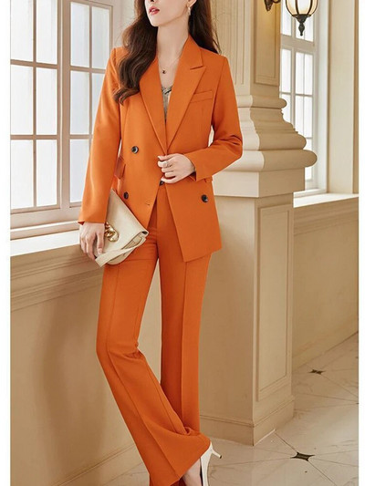 Blazer elegant coreean 2 piese Seturi de primăvară, toamnă, ținute șic pentru femei, 2023, pentru birou, cu mâneci lungi, jachete, costume