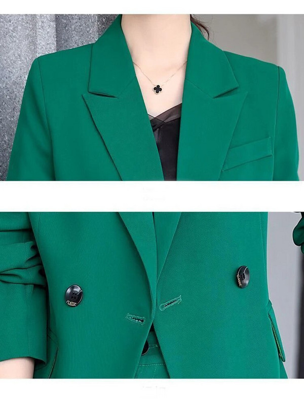 Blazer elegant coreean 2 piese Seturi de primăvară, toamnă, ținute șic pentru femei, 2023, pentru birou, cu mâneci lungi, jachete, costume