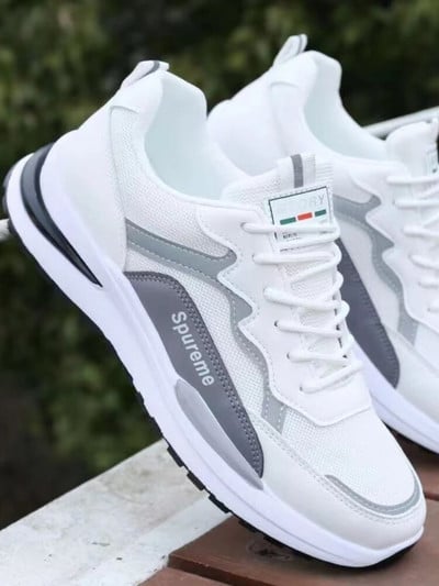 Pánske topánky na voľný čas Muži jarná móda Priedušné ploché tenisky na šnurovanie Pánske vychádzkové tenisky Tenis Masculino Zapatillas Hombre