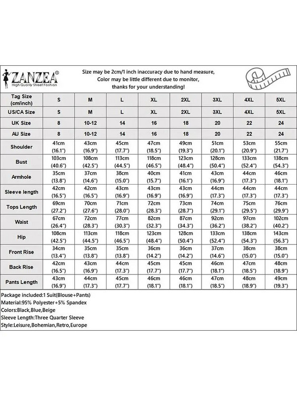 ZANZEA Femei 3/4 mâneci Blazer Costume Moda Solid OL Pantaloni de lucru Seturi Casual Urban Trening 2023 Primăvară Elegante Seturi scurte 2BUC