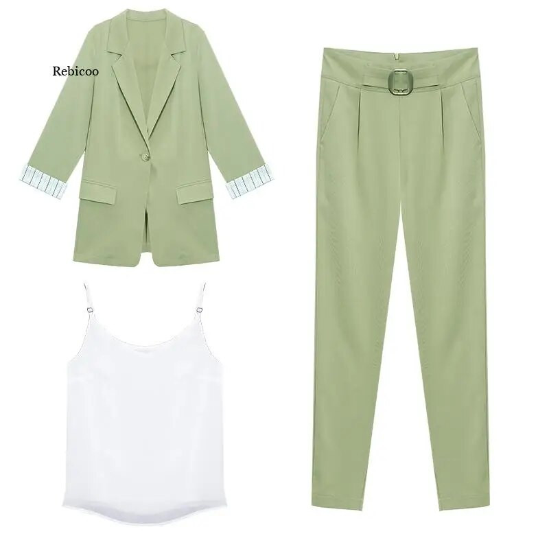 Moteriškas švarkas kostiumas pavasario rudens moteriškam švarkui + ilgos kelnės moteriški viršutiniai drabužiai Elegantiškas moteriškas paltas M-4XL