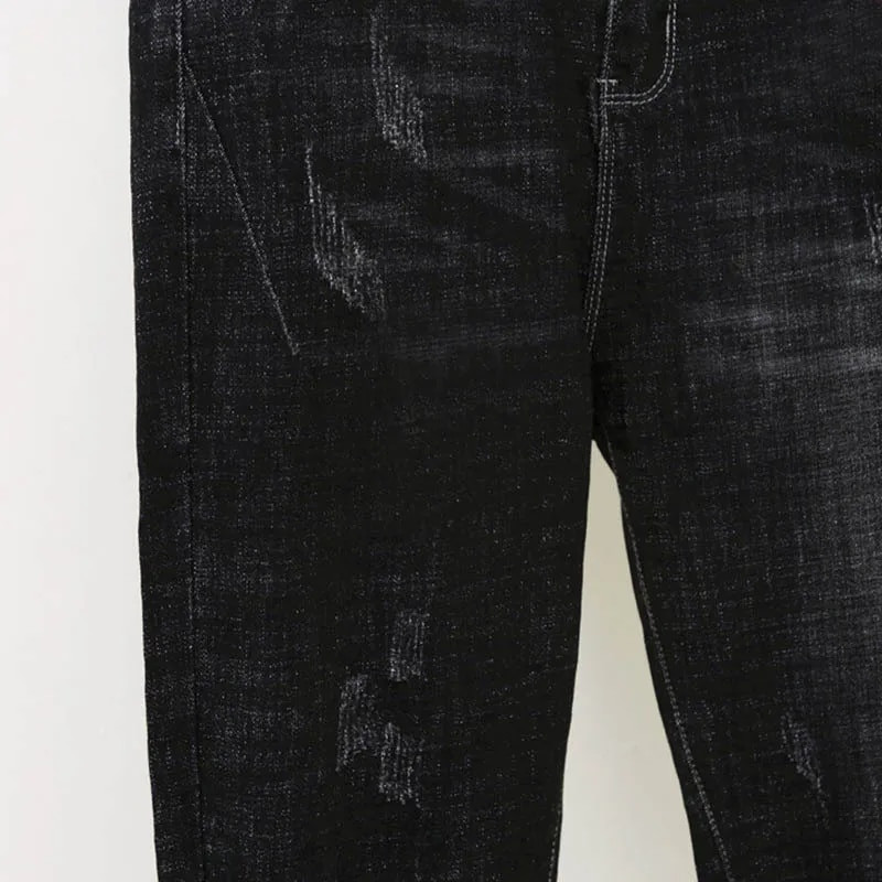 2901 Moda în patru sezoane Harem Blugi de damă cu găuri clasice elastice cu talie înaltă Mom Denim Pantaloni Plus catifea Pantaloni caldi Haine