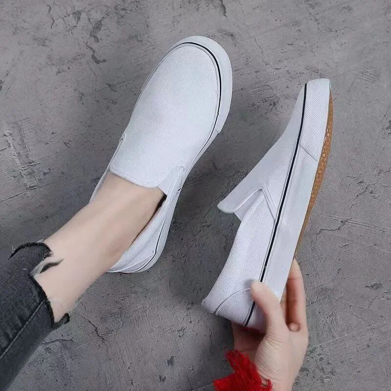 2024, primăvară toamnă, tendință la modă, pantofi albi, pantofi plati din pânză, bărbați, femei, cuplu, pantofi, pantofi de culoare solidă, mocasini casual