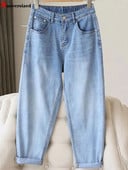 Streetwear džínsy s vysokým pásom po členky, veľká veľkosť 5xl, vrecovité, elastické, rovné džínsy, nové jarné, ležérne, dámske, Vaqueros