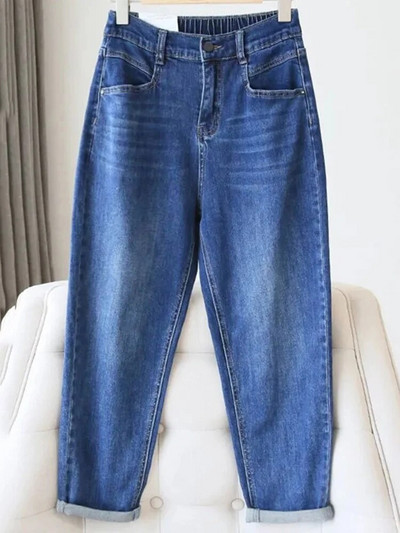 Streetwear džínsy s vysokým pásom po členky, veľká veľkosť 5xl, vrecovité, elastické, rovné džínsy, nové jarné, ležérne, dámske, Vaqueros