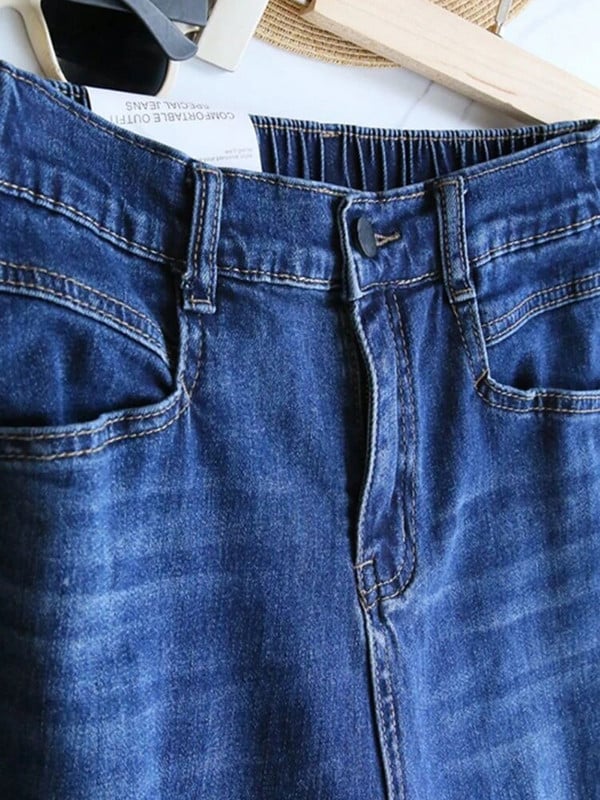 Streetwear džínsy s vysokým pásom po členky, veľká veľkosť 5xl, vrecovité, elastické, rovné džínsy, nové jarné, ležérne, dámske, Vaqueros