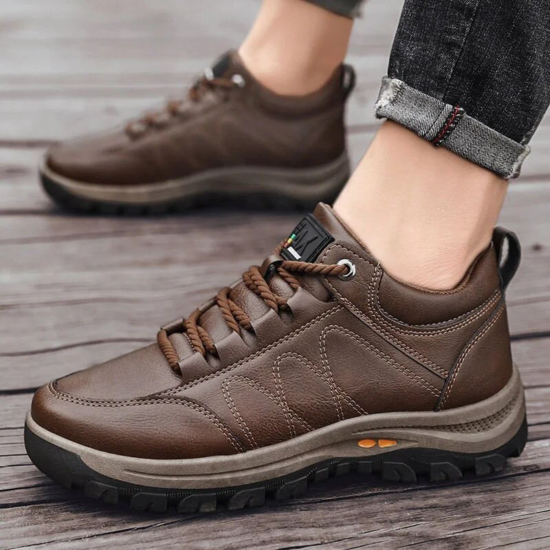 Pánske tenisky, zimné topánky pre mužov, teplé športové topánky z umelej kože, odolné voči opotrebovaniu, outdoorové športové topánky, pánske bezpečnostné topánky