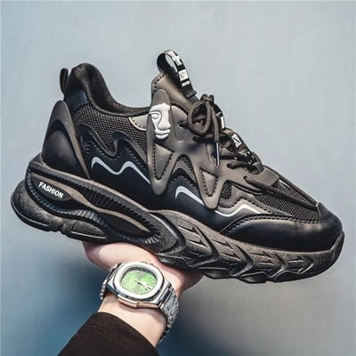 Pánske topánky pre mládež, jar, jeseň, nové pánske topánky, trendy skateboardové športové topánky, topánky pre otcov, hrubé spodky, ležérne topánky, zvýšenie...