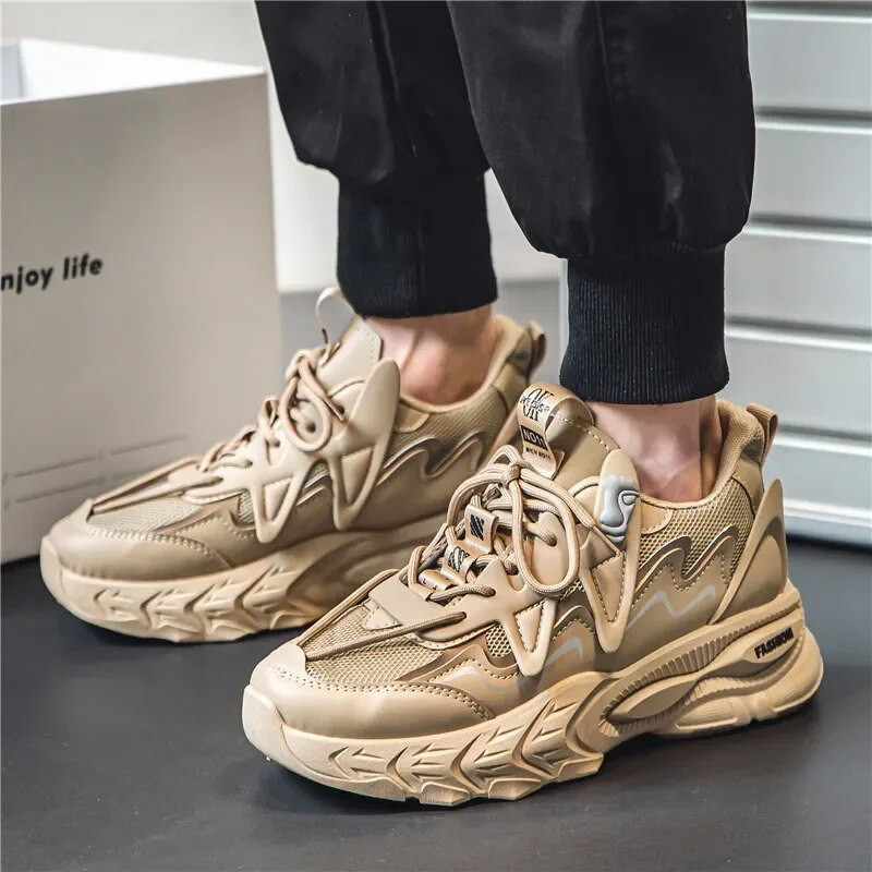 Pánske topánky pre mládež, jar, jeseň, nové pánske topánky, trendy skateboardové športové topánky, topánky pre otcov, hrubé spodky, ležérne topánky, zvýšenie...