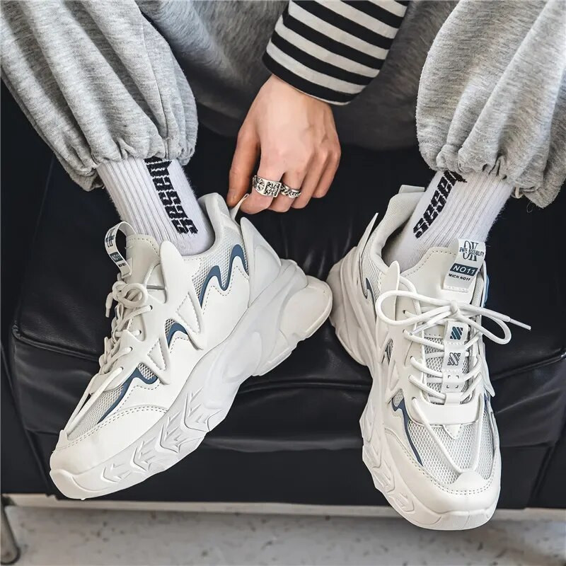 Pánske topánky pre mládež, jar, jeseň, nové pánske topánky, trendy skateboardové športové topánky, topánky pre otcov, hrubé spodky, ležérne topánky, zvýšenie...