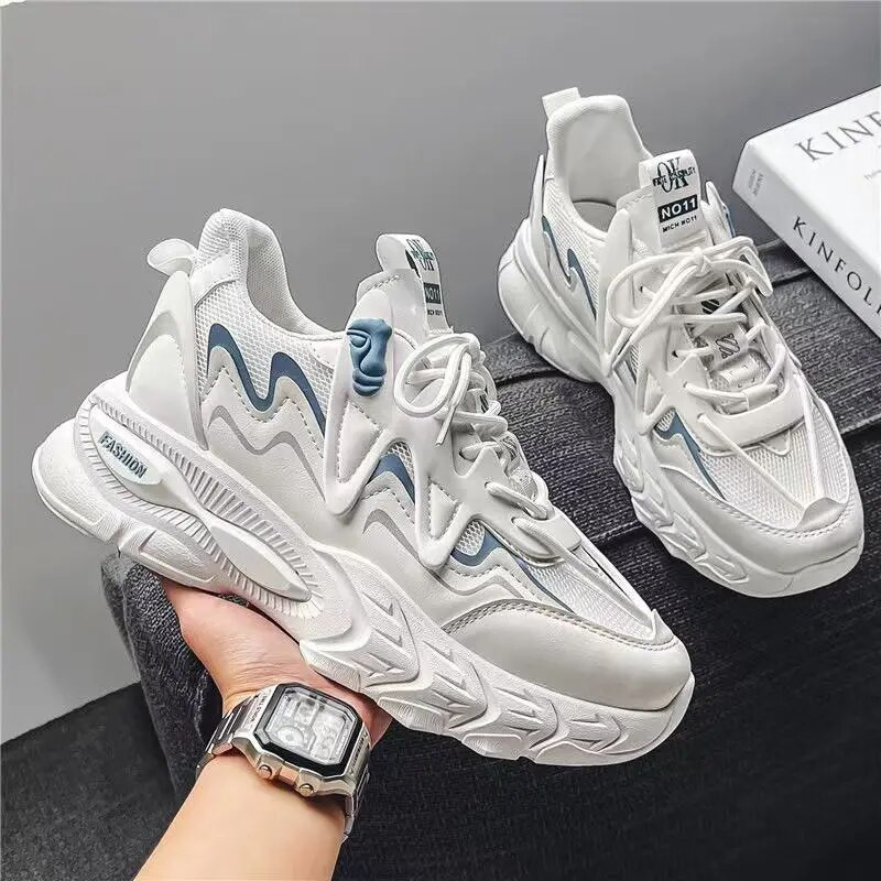 Pánske topánky pre mládež, jar, jeseň, nové pánske topánky, trendy skateboardové športové topánky, topánky pre otcov, hrubé spodky, ležérne topánky, zvýšenie...