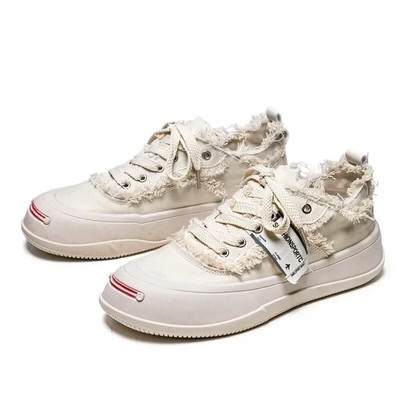 Pantofi portocalii de pânză pentru bărbați pantofi casual cu platformă de designer pantofi de pânză pentru bărbați pantofi vulcanizați de stradă pentru bărbați Zapatillas Hombre Bărbați