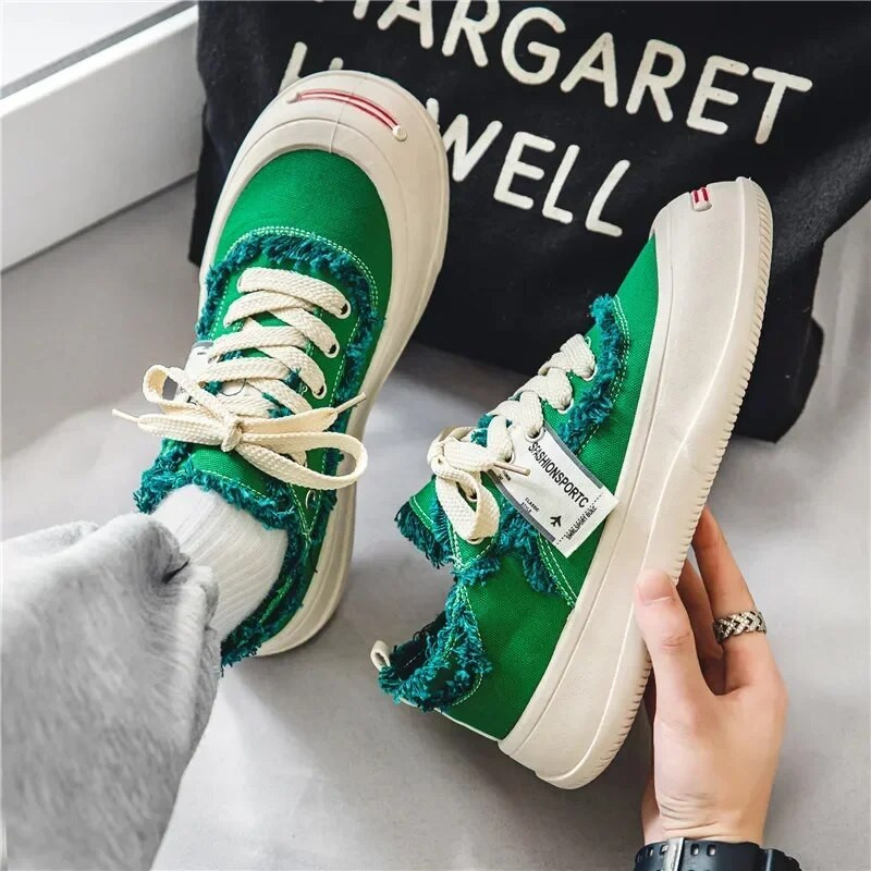 Pantofi portocalii de pânză pentru bărbați pantofi casual cu platformă de designer pantofi de pânză pentru bărbați pantofi vulcanizați de stradă pentru bărbați Zapatillas Hombre Bărbați