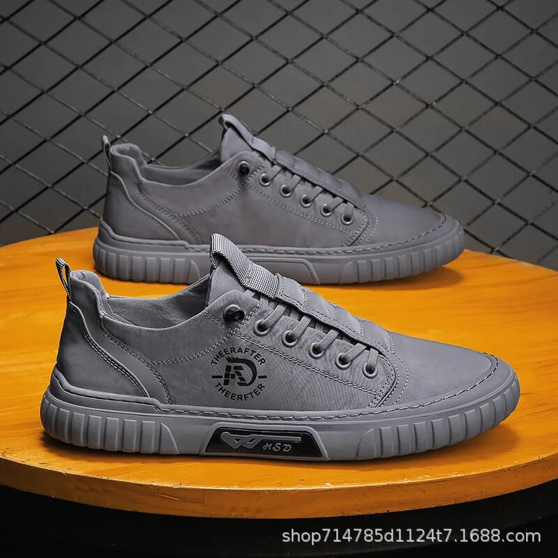 Vyriški sportbačiai Laisvalaikiai drobiniai batai kvėpuojantys vaikščiojimo plokščiakalniai, užsegami vyriški, vulaknizuoti batai, vasarinė darbinė avalynė Zapato De Hombre