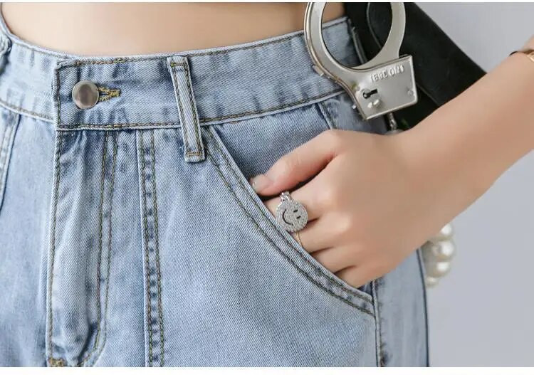 Blugi pentru femei Pantaloni harem cu talie înaltă Moda eleganti pentru femei Denim până la glezne Buzunare stil cargo Vintage Harajuku