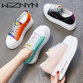 Aukštos kokybės platforma moteriški sportbačiai rudeniniai stilingi storu padu laisvalaikio batai kvėpuojantys drobiniai vaikščiojimo batai moteris Zapatos Mujer