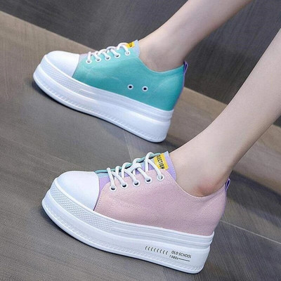 Aukštos kokybės platforma moteriški sportbačiai rudeniniai stilingi storu padu laisvalaikio batai kvėpuojantys drobiniai vaikščiojimo batai moteris Zapatos Mujer