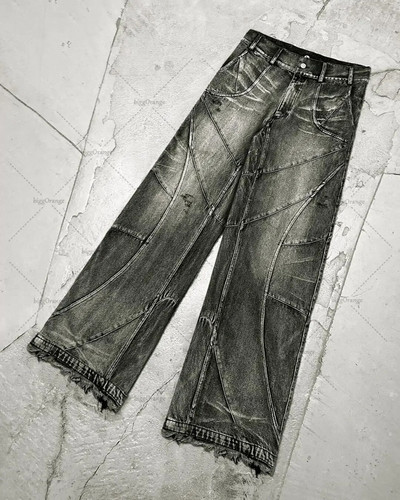 Y2K Destroyed Stittching Jeans Ανδρικά Μαύρα Πλυμένα Τζιν Γοτθικό Στιλ Street Trend Ρούχα Ρετρό Φαρδιά Φαρδιά Παντελόνια Φθινοπωρινά παιδιά