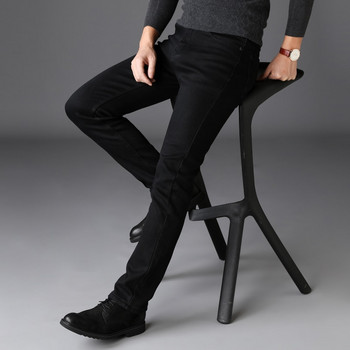 Ανδρικό Stretch μαύρο τζιν Κλασικό στυλ Επιχειρηματική μόδα Καθαρό μαύρο παντελόνι τζιν ανδρικό μάρκας casual παντελόνι