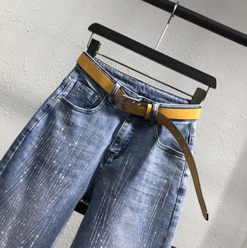 Hot Drilling Harem Jeans Female New Spring High Waist Loose Blue Denim Παντελόνι Γυναικείο Buttoms s101