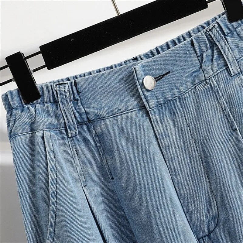 Γυναικεία Vintage Μπλε τζιν χαρέμι Χαλαρά μαμά Παντελόνι ψηλόμεσο Streetwear Boyfriends Πλυμένο τζιν κάτω τσέπες Jean