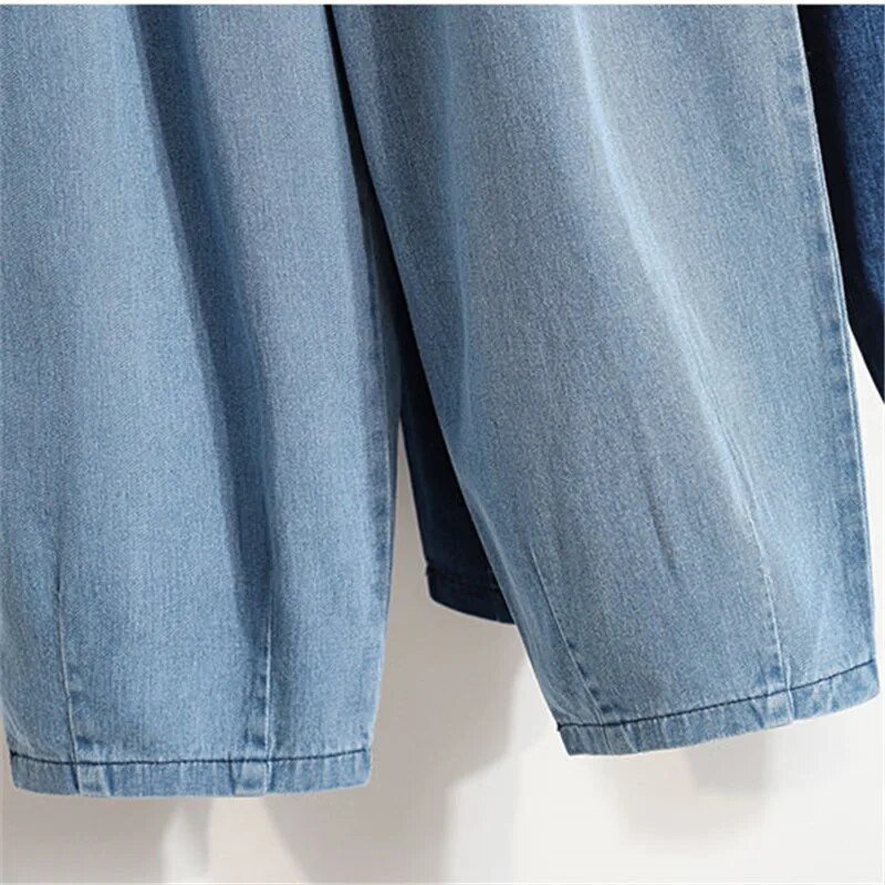 Γυναικεία Vintage Μπλε τζιν χαρέμι Χαλαρά μαμά Παντελόνι ψηλόμεσο Streetwear Boyfriends Πλυμένο τζιν κάτω τσέπες Jean