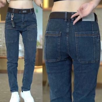 2023 Нови мъжки тънки дънки Стреч Тесни Модни дизайнерски дънкови панталони с няколко джоба Мъжки маркови дрехи Панталони Streetwear