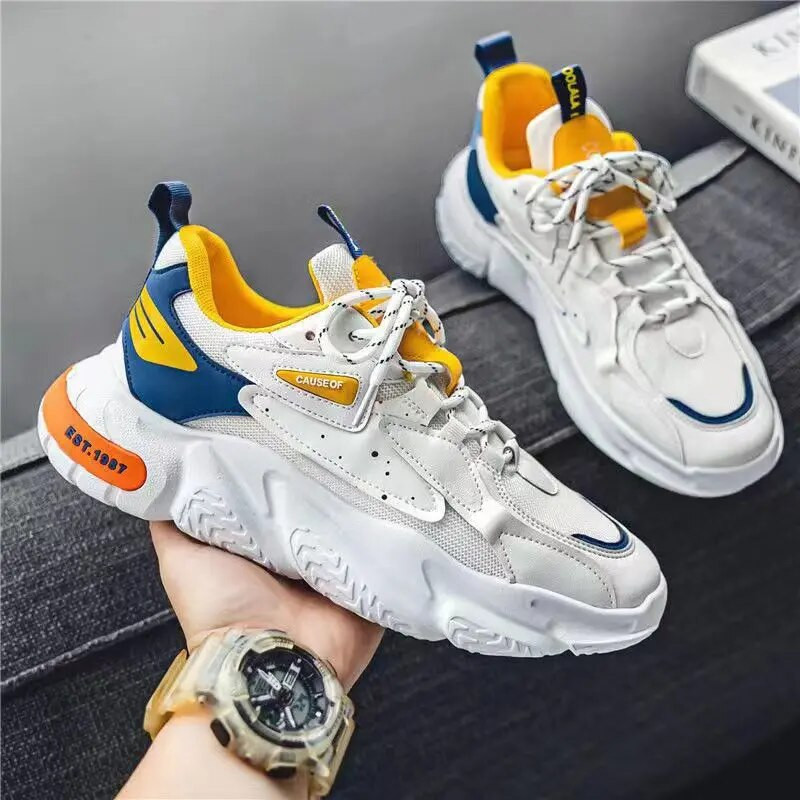 Moda fierbinte Pantofi confortabili cu talpă respirabilă din plasă de vară Reducere fierbinte pentru bărbați Pantofi casual pentru bărbați, cu fund gros, pantofi de jos, respirabili