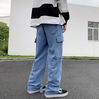 Ανδρικά τζιν Hip Hop Casual Ανδρικά ίσια φαρδιά τζιν παντελόνια Streetwear Skateboard Παντελόνι Neutral Παντελόνι Plus Size S-5XL