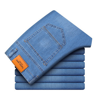 2023 Λεπτό ή χοντρό υλικό γραφείου Business Jeans Ανδρικά κλασικά μπλε μαύρα βαμβακερά ίσια παντελόνια τζιν Αντρικό παντελόνι μάρκας