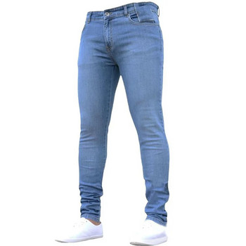 Мъжки панталони Модни мъжки ежедневни панталони Разтегателни дънки Тесни работни панталони Мъжки ретро прани плюс размер Jean Slim Fit за мъжко облекло