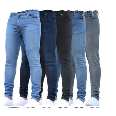 Férfi Nadrág Divat Férfi Alkalmi nadrág Stretch Farmer Skinny Munka Nadrág Férfi Vintage Mosó Nagy méretű Jean Slim Fit Férfi Ruházat