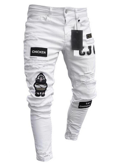 Pantaloni bărbați Moda bărbați Pantaloni casual Pantaloni stretch Blugi skinny Pantaloni de lucru pentru bărbați Vintage Wash Plus Size Jean Slim Fit pentru îmbrăcăminte pentru bărbați