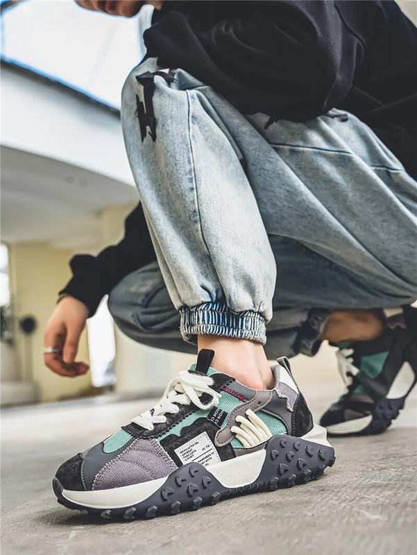 Nové tenisky Pánske topánky Módny návrhár Dissolve Thick Shoes Casual Ľahké Pánske Platformové Trendové Robustné tenisky Vychádzková obuv