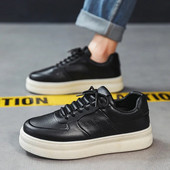 Pánske ležérne tenisky 2023 Letná módna šnurovacia platforma Nízka športová obuv pre mužov Odolné protišmykové topánky v bielej farbe