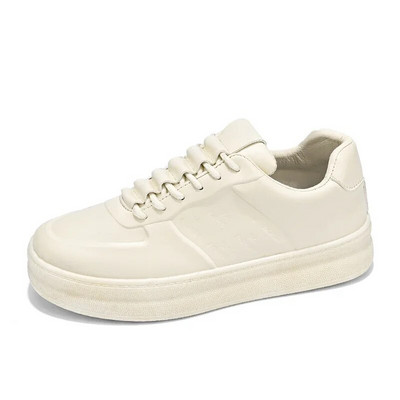 Pánske ležérne tenisky 2023 Letná módna šnurovacia platforma Nízka športová obuv pre mužov Odolné protišmykové topánky v bielej farbe