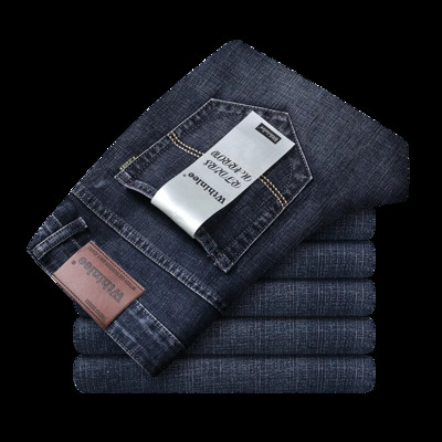 Primăvara toamnă 2022 Blugi inteligenti pentru bărbați, la modă de afaceri, drepți, obișnuiți, albaștri, pantaloni din denim elastic, clasici, bărbați, marimea plus 28-40