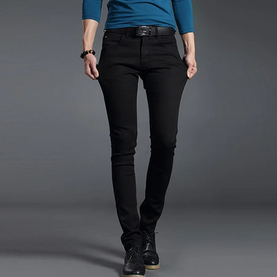 Jó minőségű fekete szürke kék Skinny Jeans Férfi tavaszi nyár karcsúsított farmer farmer Férfi pamut Stretch farmer nadrág Cowboy nadrág