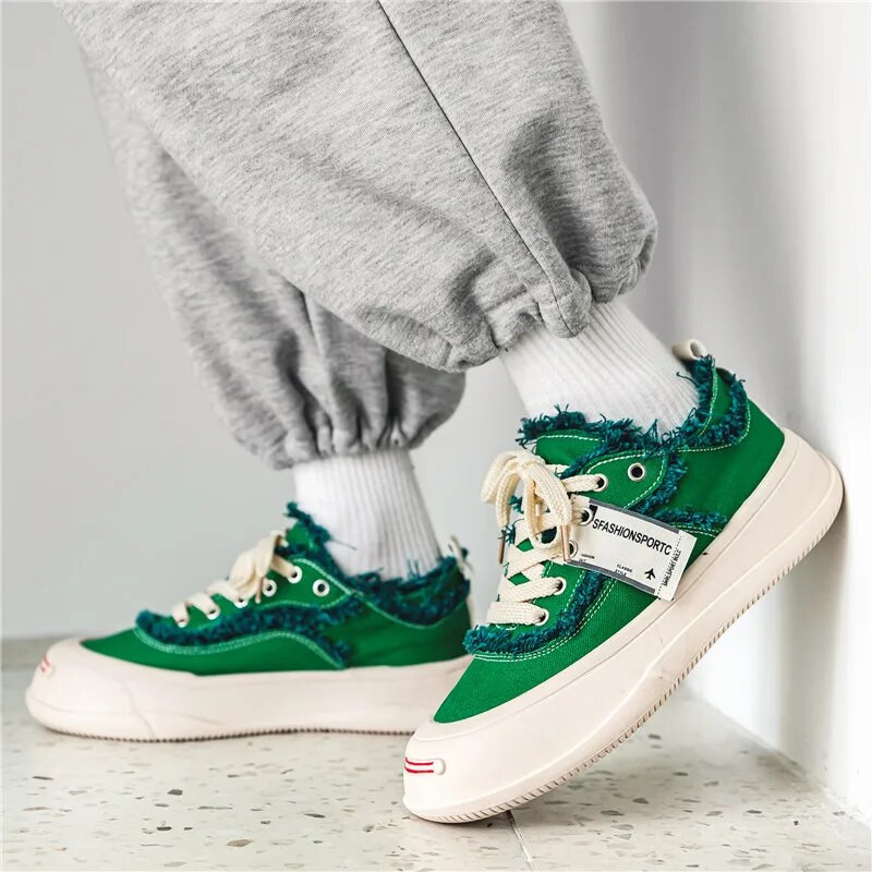 Módne oranžové plátené topánky pánske ležérne topánky na platforme dizajnérske pánske plátené tenisky pouličné vulkanizované topánky pánske tenisky lona