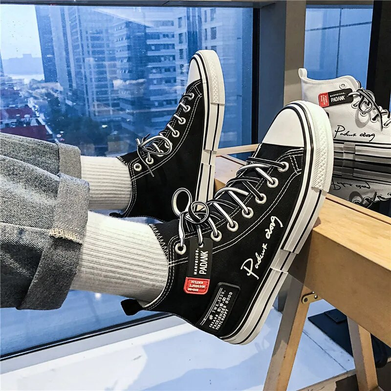 Pánske topánky Pánska móda Patchwork Vulkanizované topánky Dámske vysoké plátené topánky pre páry Veľkosť 35-44