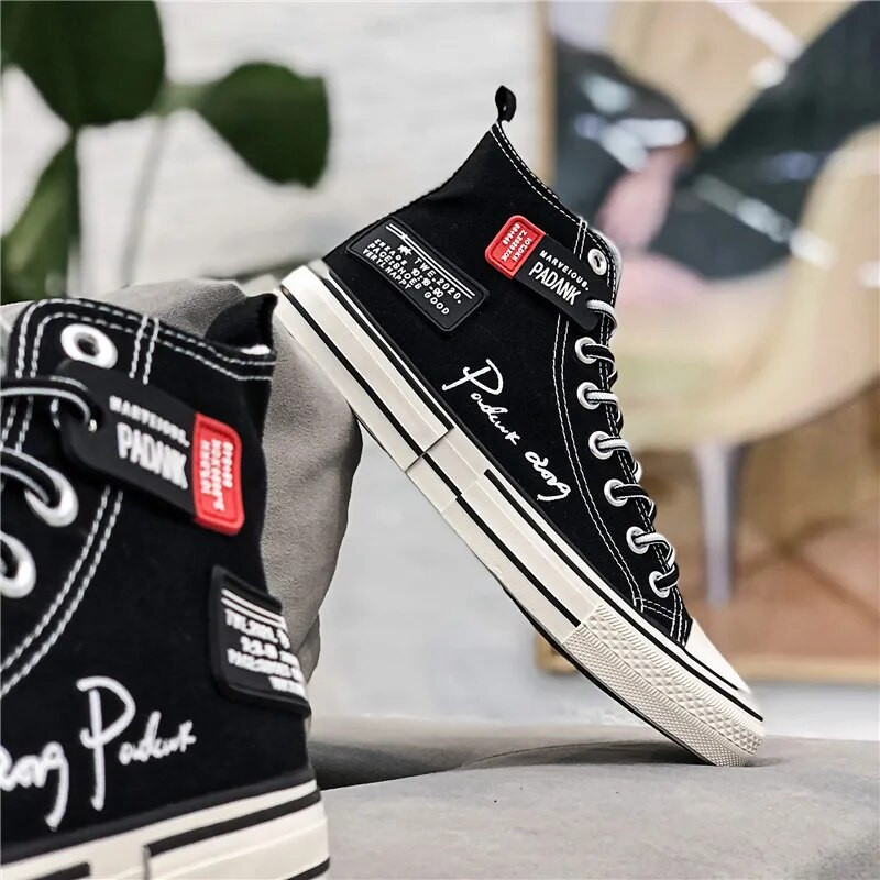 Pánske topánky Pánska móda Patchwork Vulkanizované topánky Dámske vysoké plátené topánky pre páry Veľkosť 35-44