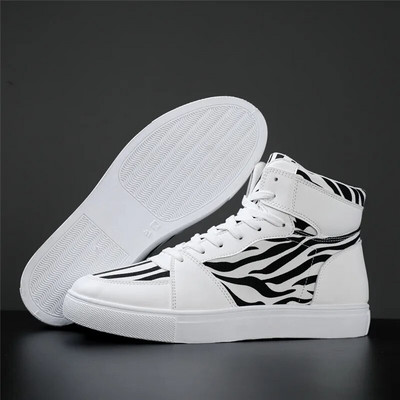 Adidași cu platformă înaltă pentru bărbați pantofi casual mărime mare 47 pantofi de baschet bărbați pantofi sport casual bărbați vulcanizati adidași zebra