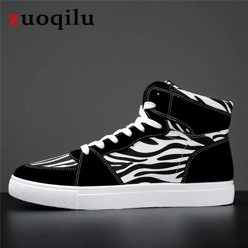 Adidași cu platformă înaltă pentru bărbați pantofi casual mărime mare 47 pantofi de baschet bărbați pantofi sport casual bărbați vulcanizati adidași zebra