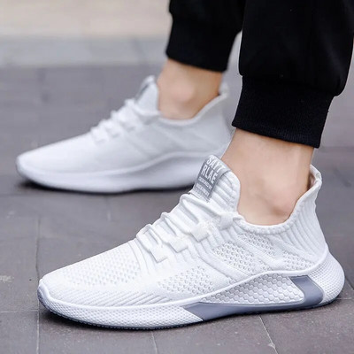Pantofi de alergare cu plasă respirabilă pentru bărbați, pantofi groși, antrenori de fitness confortabili în aer liber, pantofi ușori de mers pe jos, jogging