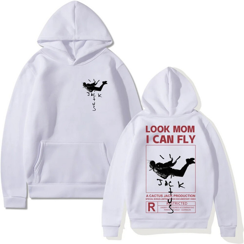Cactus Jack Hoodie Muškarci Žene Dvostrani ispis logotipa IZGLED MOM I CAN FLY Cactus Jack Hoodie Unisex Moda Hip Hop Streetwear