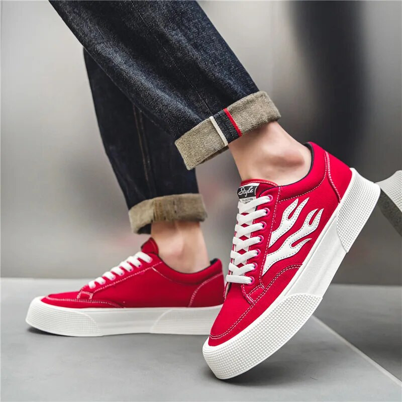 Moda de primavara vara pantofi rosii barbati pantofi din panza respirabili ocazional barbati cu platforma pantofi vulcanizati barbati espadrile basket homme