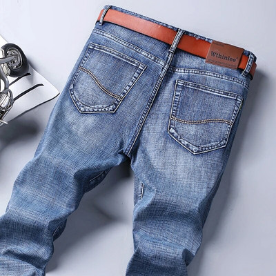 2023, blugi pentru bărbați noi, de modă, de afaceri, casual, stretch, subțiri, pantaloni clasici, pantaloni din denim, pentru bărbați, negru, albastru