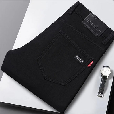 2023, blugi pentru bărbați noi, de modă, de afaceri, casual, stretch, subțiri, pantaloni clasici, pantaloni din denim, pentru bărbați, negru, albastru