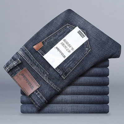 2023, blugi pentru bărbați noi, de modă, de afaceri, casual, stretch, subțiri, pantaloni clasici, pantaloni din denim, pentru bărbați, negru, albastru