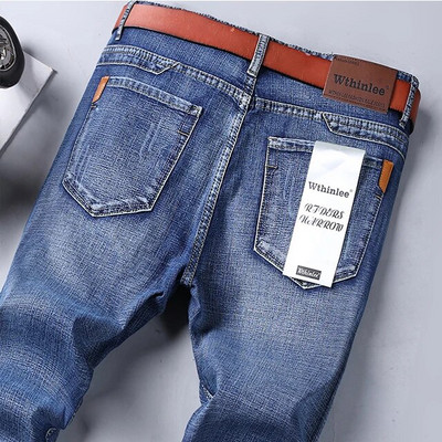 2023, blugi pentru bărbați noi, de modă, de afaceri, casual, stretch, subțiri, pantaloni clasici, pantaloni din denim, pentru bărbați, negru, albastru